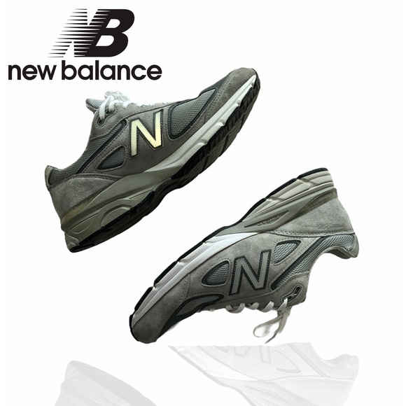 New Balance Men's Gray and White Sneakers - Picture 1 of 14